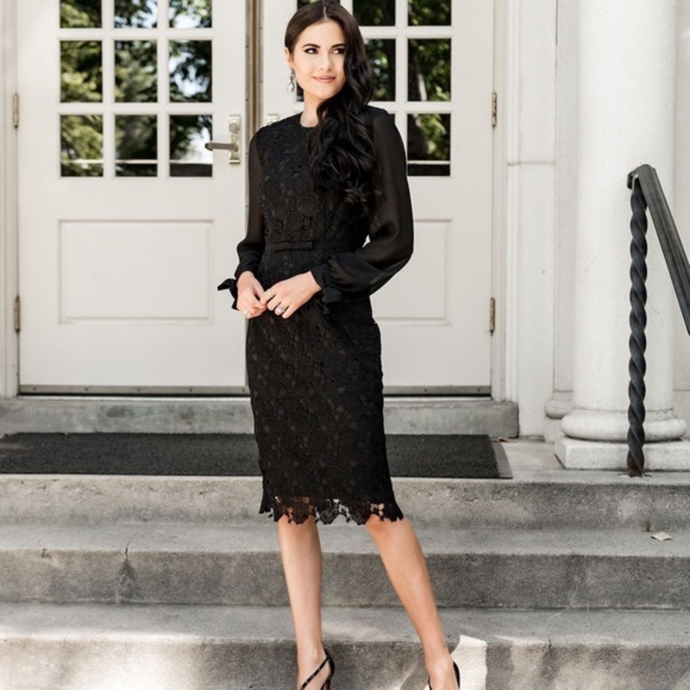 Black lace Rachel Parcell dress.